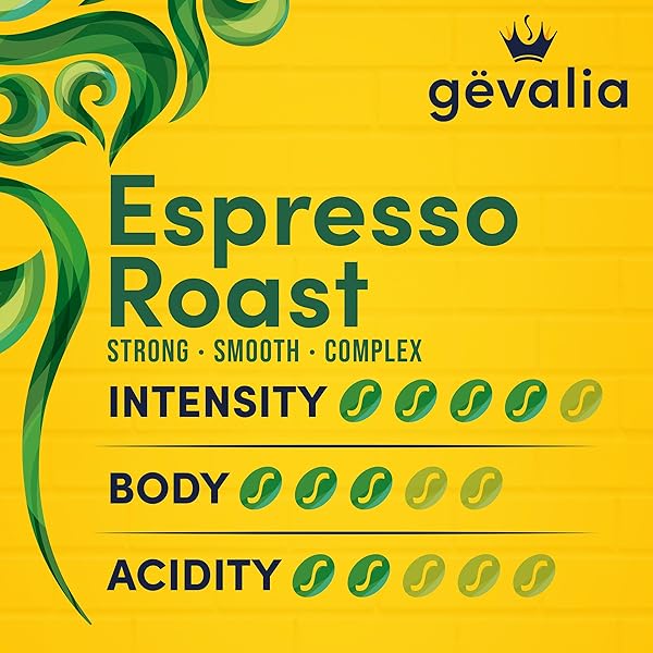 GEVALIA ESPRESSO ROAST DARK ROAST GROUND COFFEE, 12 OZ. BAG