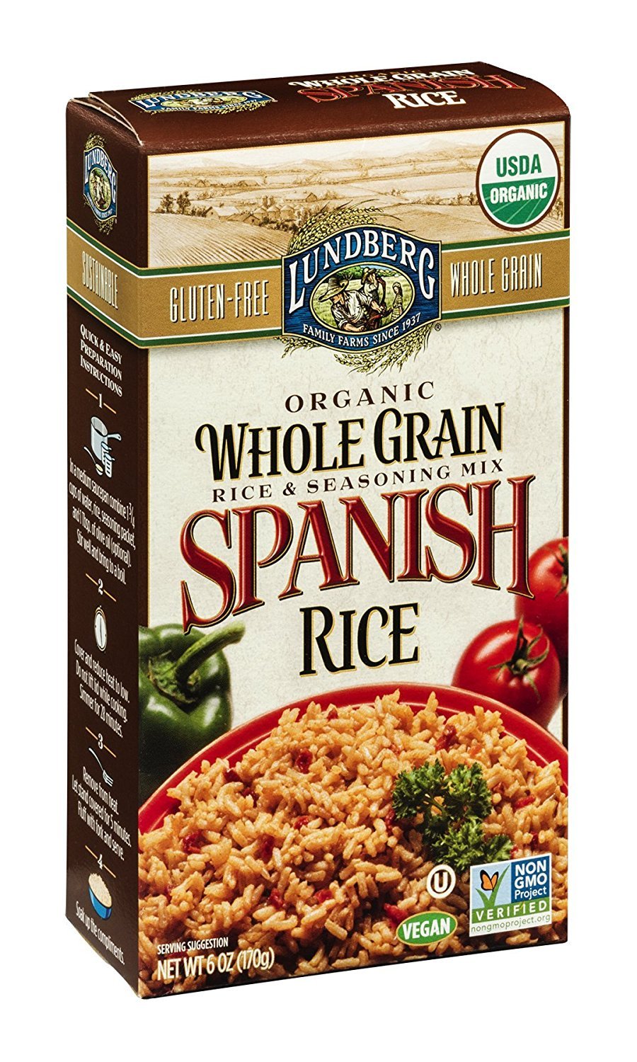Lundberg Family farms Organic whole grain spanish Rice&seasoning Mix (073416510104)