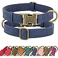 Didog Soft Leather Dog Collar, Durable Heavy Duty Dog Collars with Quick Release Metal Buckle, Adjustable Dog Collar Leather for Small Dogs, Blue, S