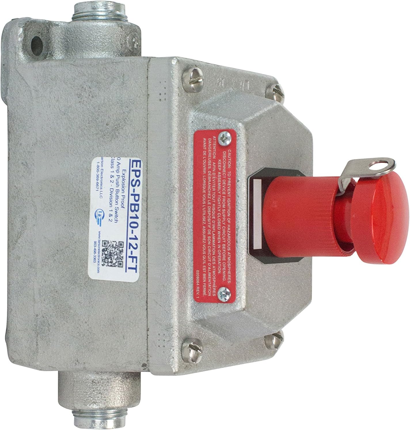 Explosion Proof 10 Amp Mushroom Push Button Switch Class I and II Division 1 and 2