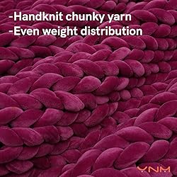 YnM Velvet Weighted Blanket, Handmade Chunky