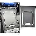ZiWen Interior Trims Gear Shift Panel Center Console Leather Cover Accessories for Mercedes Benz GLC Class X254 2023 2024 2025 (Leather Black)