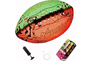 NovaEdge USB-C Rechargeable Football with LED Lights - Glow in The Dark Football, 9.25-inch Dual-Color Light-Up Ball, Night Play Sports Gift for Boys & Girls Outdoor Games