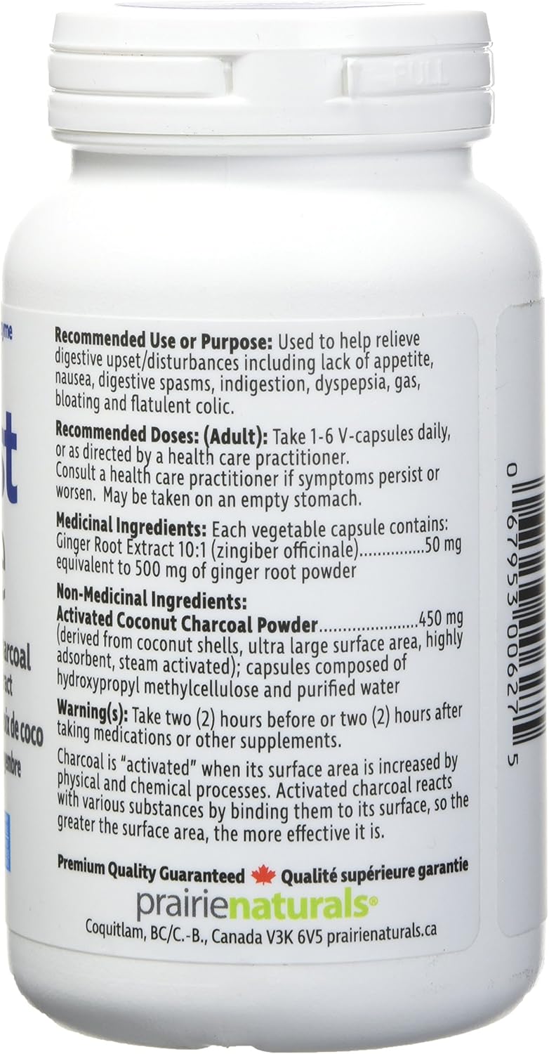 Prairie Naturals Digest Force with Ginger Extract Activated Charcoal