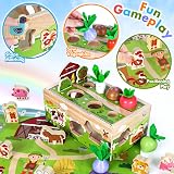 MuMua Montessori Wooden Sensory Farm Toy Set for 1 2 3 Year Olds view 6