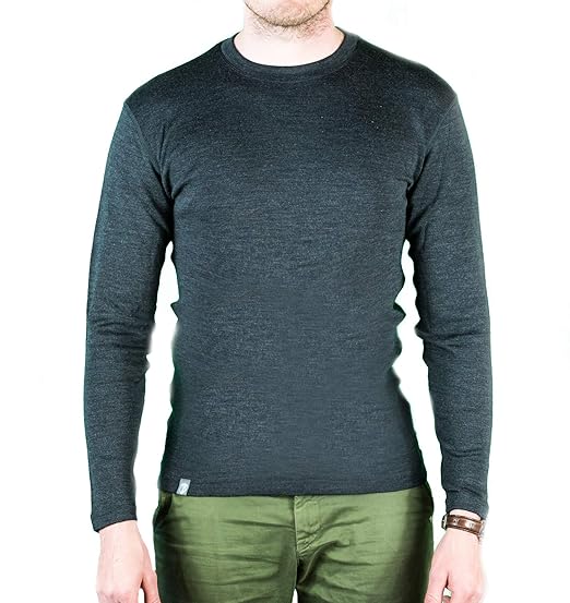 Alpin Loacker Merino Shirt Langarm 230g/m | 100% Merinowolle Sweatshirt Herren | wärmeregulierendes Langarmshirt für Männer S