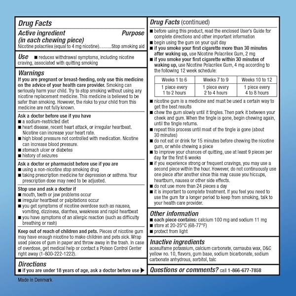 AMAZON BASIC CARE UNCOATED NICOTINE POLACRILEX GUM 4 MG, ORIGINAL FLAVOR, STOP SMOKING AID, QUIT SMOKING, NICOTINE REPLACEMENT, 220 COUNT