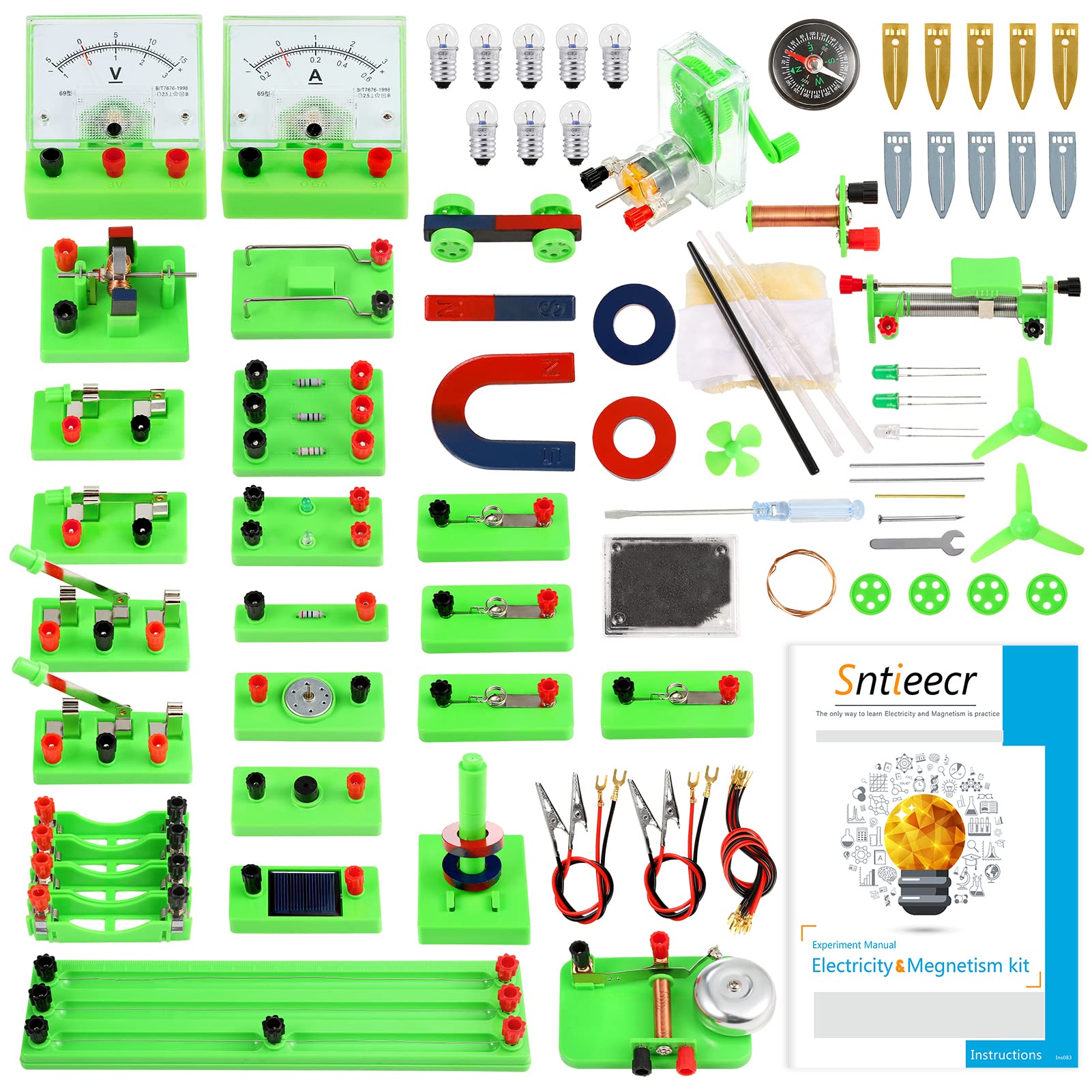 Sntieecr Science Magnetism Kit for Kids, Electric Circuit Kit for Kids, Stem Science Experiment Discovery Circuit Board Kit for Students Learning Starter