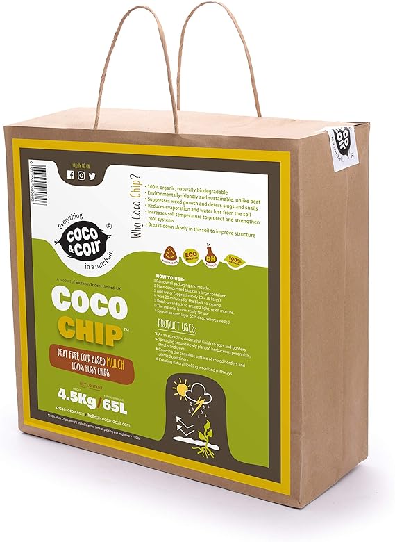 COCO CHIP MULCH 4.5 KG COCONUT SHELL CHIPS 100 NATURAL GROWING