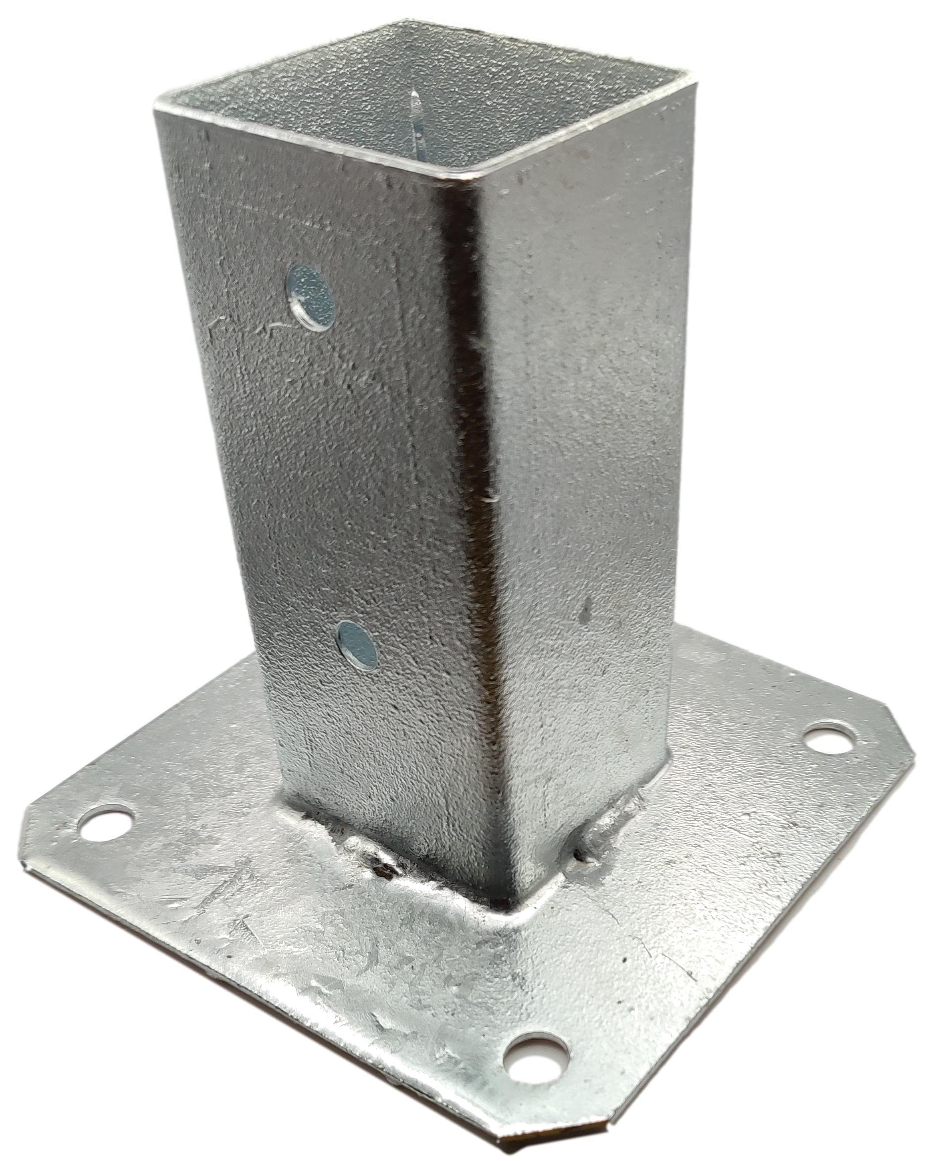 Fence Post Support Bolt Down Square Bracket Posts Heavy Duty Hot-Dip Galvanised Foot Base Post Garden Holder Size: 50mm x 50mm (2inch x 2inch)