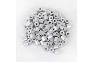 HIGOOD Wire Rope Stop Sleeve, for Wire Rope Dia. 1/8", Aluminum Alloy, PK 100