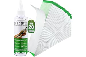 Goashpeaot Professional Golf Grip Solvent, Inlcudes 5 oz Solvent and 20 Golf Grip Tapes, Regripping Fits 20 Golf Clubs