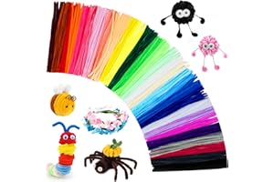 ANYEVE 1200PCS Pipe Cleaners Craft, Pipe Cleaners Bulk for Arts and Crafts Supplies Multi-Color Chenille Stems DIY Project Room Decor,Christmas Decorations Creative Toys Gift (12inch*6mm,48colors)
