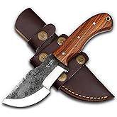 RISING CRAFTS 8.5 Inch Tracker Knife-Fixed Blade, Survival, Hunting, Full Tang, Tactical Knife-Handmade High Carbon Steel Skinning for Camping, Bushcrafting-Gift For Men