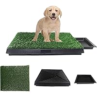 Dog Grass Pad with Tray, Artificial Turf Dog Grass Pee Pad Potty Training for Indoor Outdoor Use, Washable Replacement Potty