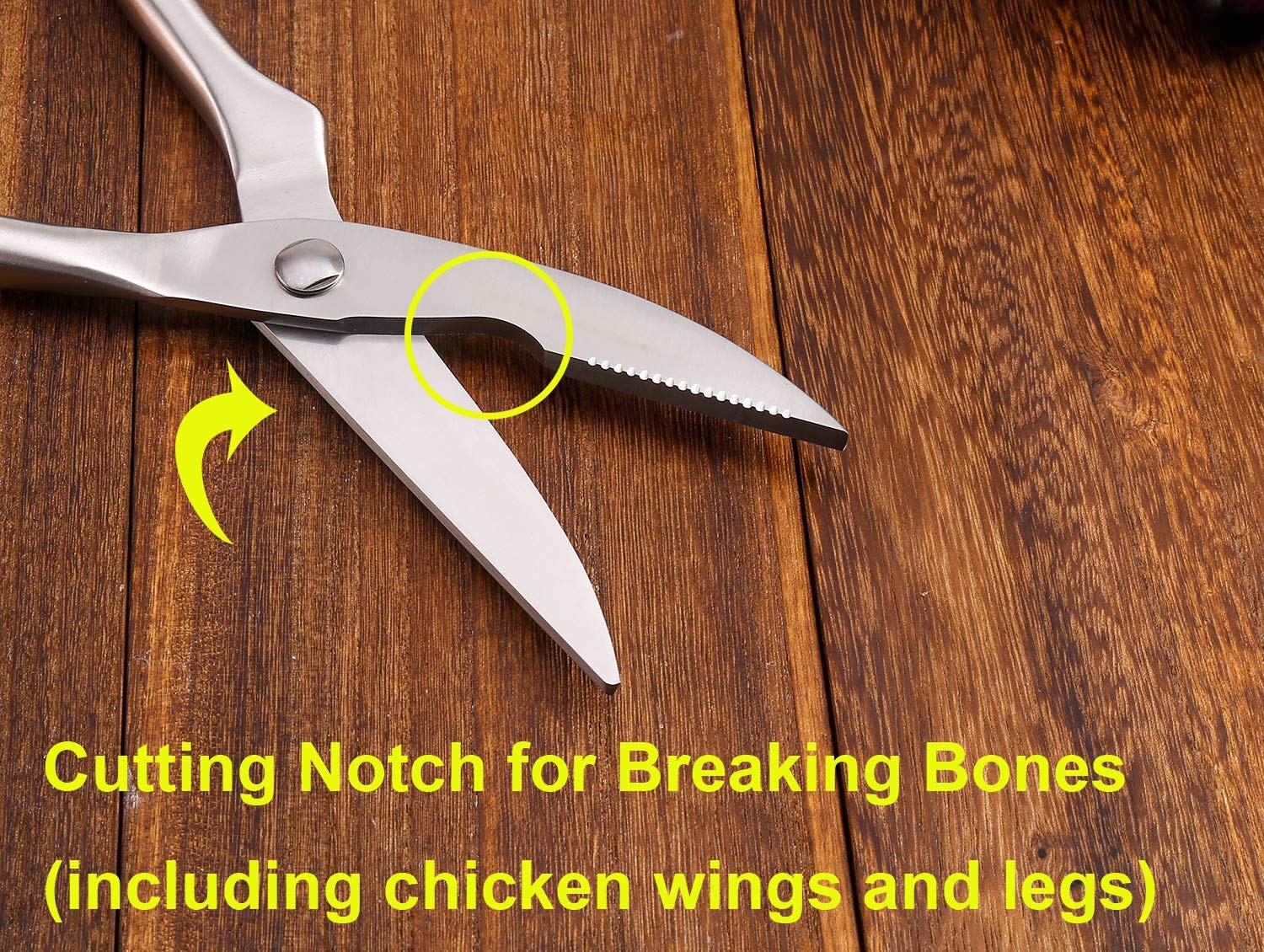 Kitchen Shears, Heavy Duty Stainless Steel Kitchen Scissors, Ultra Sharp Blade, MultiPurpose Professional Shears for Fish, Chicken, Vegetables, Meat, Bone and Poultry (Kitchen shears)