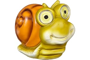 FETIWILSO Garden Statues Snail Figurines with Solar LED Lights, Unique Animal Statues Lights Housewarming Sculpture Gifts for Outdoor Decorations, Garden, Patio, Balcony, Yard, Lawn Ornament