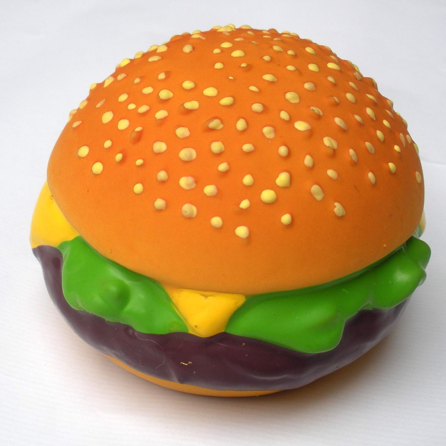 rubber hamburger dog toy