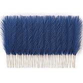 Faylifeway 𝟱𝟬𝙥𝙘𝙨 Pampas Grass 𝟭𝟳in, Faux Pampas Grass Home Decor, Artificial Pampas Grass Fluffy Floral Flower Arrangement for Party Wedding Dinning Hall (𝗕𝗹𝘂𝗲)