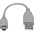 StarTech.com 6 in. USB to Mini USB Cable - USB 2.0 A to Mini B - Gray - Mini USB Cable (USB2HABM6IN)