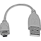StarTech.com 6 in. USB to Mini USB Cable - USB 2.0 A to Mini B - Gray - Mini USB Cable (USB2HABM6IN)