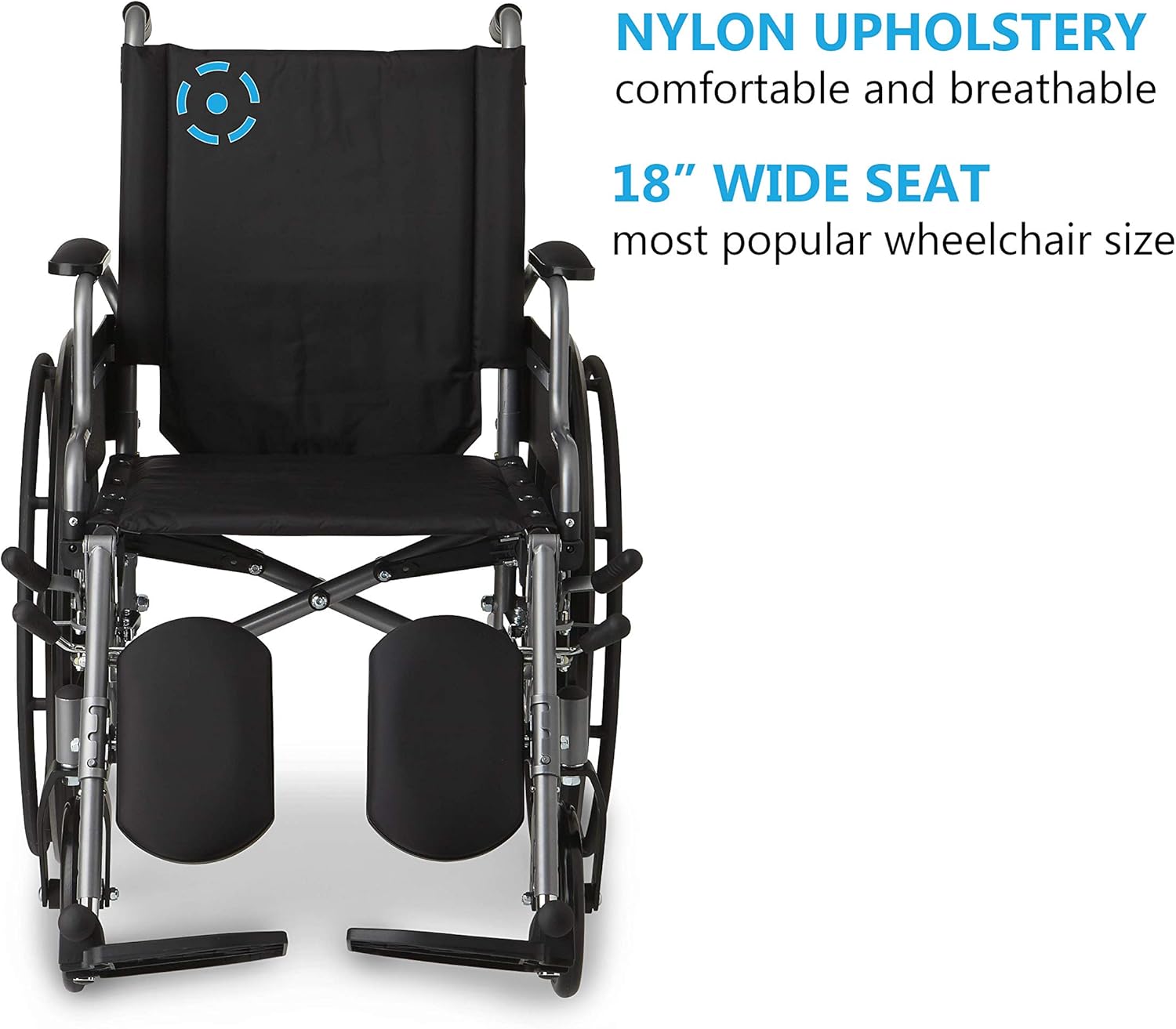 Medline Lightweight & User-Friendly Wheelchair With Flip-Back, Desk-Length Arms & Elevating Leg Rests for Extra Comfort, Gray, 18" Seat: Health & Personal Care