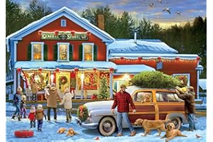 Buffalo Games – General Store at Christmas- 500 Piece Holiday Jigsaw Puzzle - Festive Puzzles for Adults – Precision-Cut Pieces, Winter Artwork, and Hours of Relaxing Fun