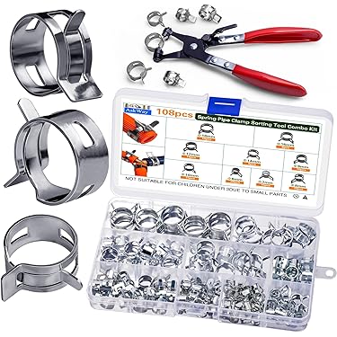 250 Pcs Fuel Line Hose Tubing Spring Clip Kit Oil Pipe Air Tube Clamps Sets ST - Foto 5