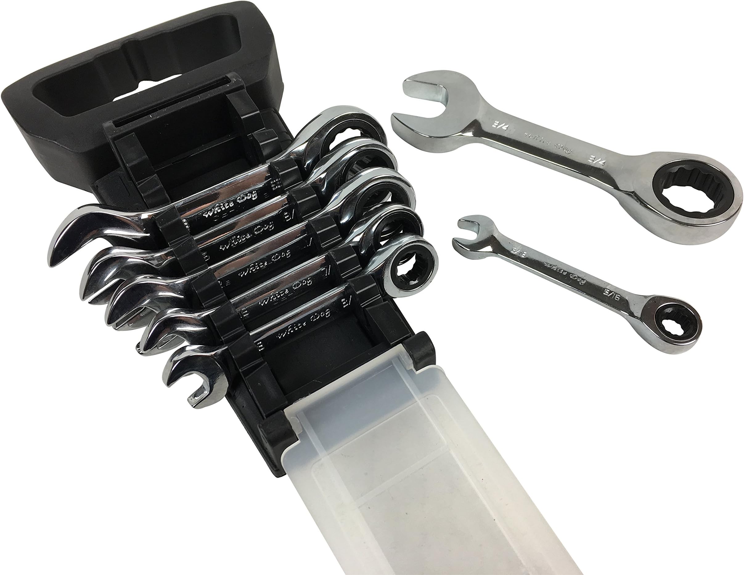 7PC SET STUBBY COMBINATION RATCHET WRENCH SAE