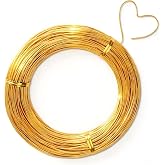 18 Gauge Aluminum Wire 165 Feet Aluminum Craft Wire (Gold) | 1mm Bendable Metal Wire for Jewelry Making/Floral Making/Sculpting Model Making/Picture Hanging/Handmade Beading etc