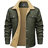 MAGCOMSEN Winter Jackets for Men Thick Thermal Fleece Lined Coats Warm Cotton Sherpa Jacket Work Cargo Multi Pockets