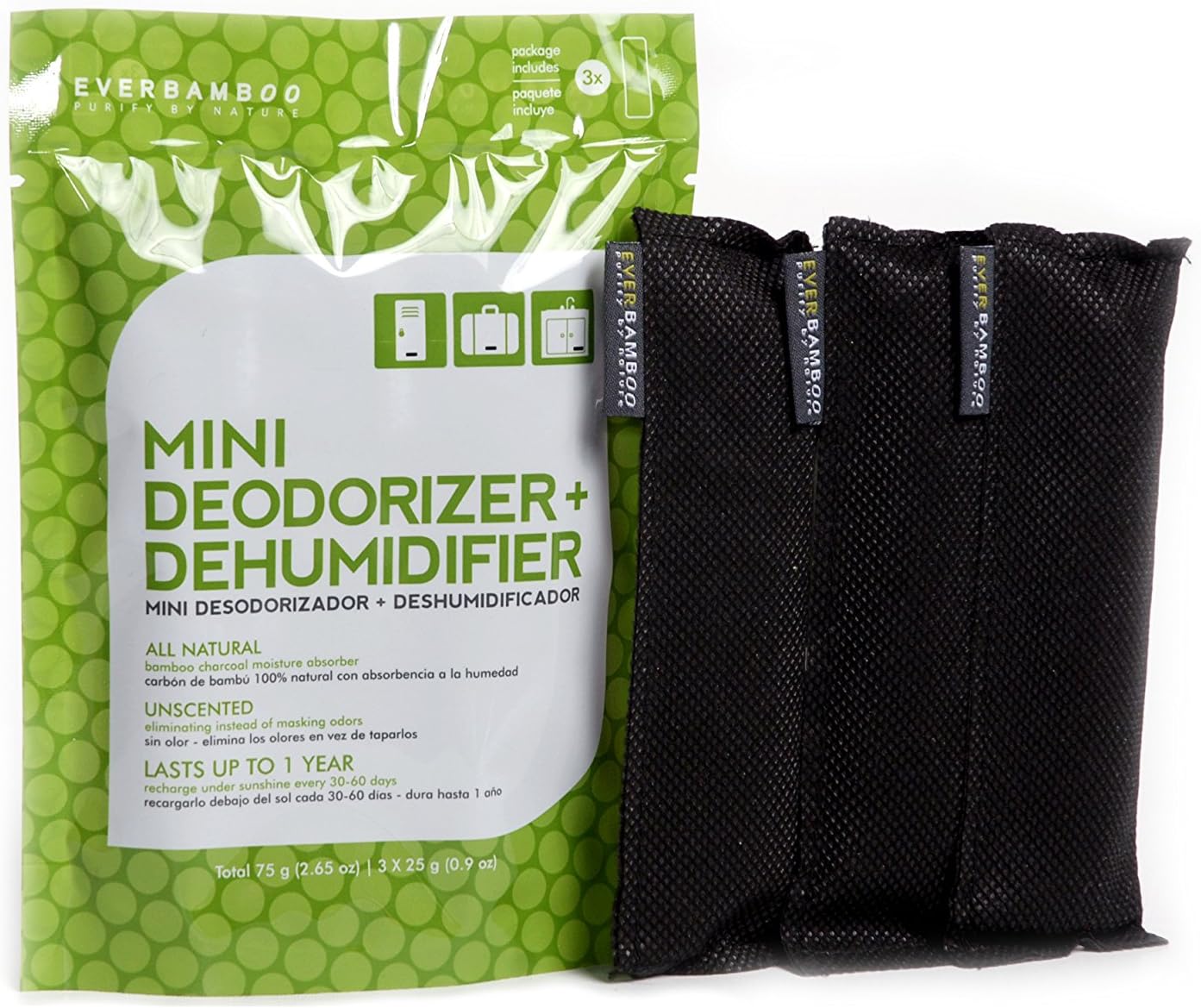 Mini Deodorisers with natural moso bamboo charcoal