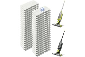 Kodahome Replacement Mop Pads for Shark Vacmop VM252 VM250 QM250 VM200 VM190 VMP30 Disposable Hard Floor Vacuum Mop Pad Refills (White 40 Count)