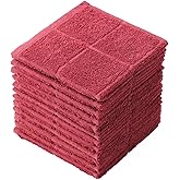 Glynniss Dishcloths Kitchen Highly Absorbent Dish Rags 100% Cotton Dish Cloths for Washing Dishes (red)