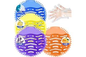 48 Packs Urinal Screen Deodorizer (100 Gloves) - Splash Free Urinal Mats - Urinal Blocks for Urinal Restroom & Bathroom - Odo