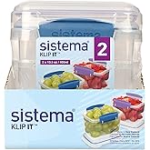 Sistema Klip It Food Storage Containers, 400 mL, Assorted Colours, 2 Pack