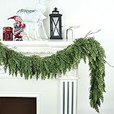 MDSTBN 6ft Christmas Garland Realistic Soft and Thickness Green Faux Cedar Pine Garland Artificial Cedar Cypress Garland for Home Fireplace Wall Indoor Outdoor Holiday Party Home Decoration