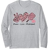 Peace Love Pickleball Ladies Cute Pickleball Player Long Sleeve T-Shirt