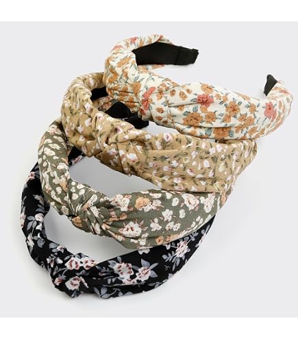 Amazon.com : KOVOLITU 4 Pack Floral Printed Headbands Wide  display picture 3