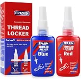 EPASUN Threadlocker Blue and Red, 50mlx2 Thread Lock Medium and Strong Strength Lock Tight for Nuts, Bolts, Fasteners, and Metals to Prevent Loosening and Corrosion