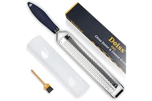 Deiss PRO Lemon Zester & Heavy Duty Cheese Grater & Vegetable Grater — Parmesan Cheese, Lemon, Garlic, Nutmeg, Chocolate, Fru