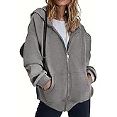 ZEAGOO Hoodies Women Zip Up Hoodie Oversized Sweatshirt Fleece Jackets Spring Fall Winter Coats 2026 Fashion