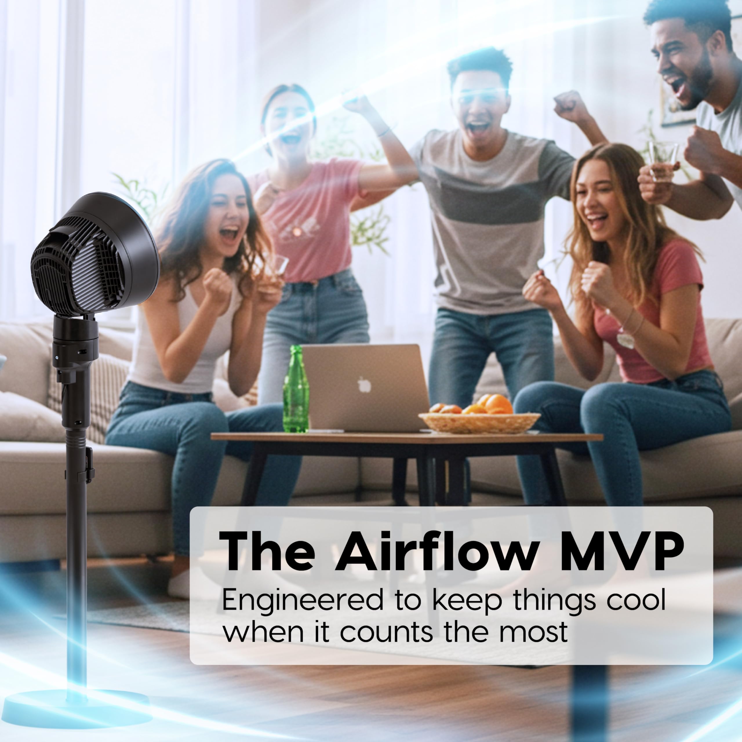 IRIS USA WOOZOO Air Circulator Pedestal Fan with Remote, 5.5