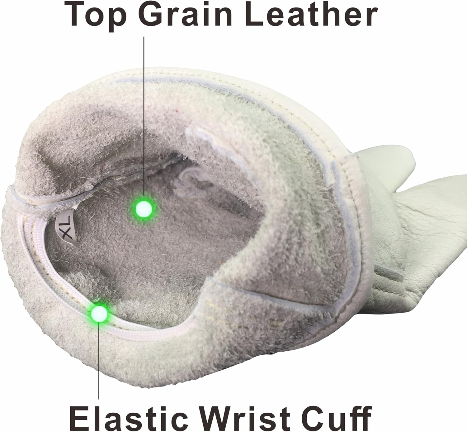 KIM YUAN Leather Work Gloves for Gardening/Cutting/Construction/Motorcycle, Men & Women, Elastic Wrist with Palm, M/L/XL (XXL) 1 Pair - Image 4