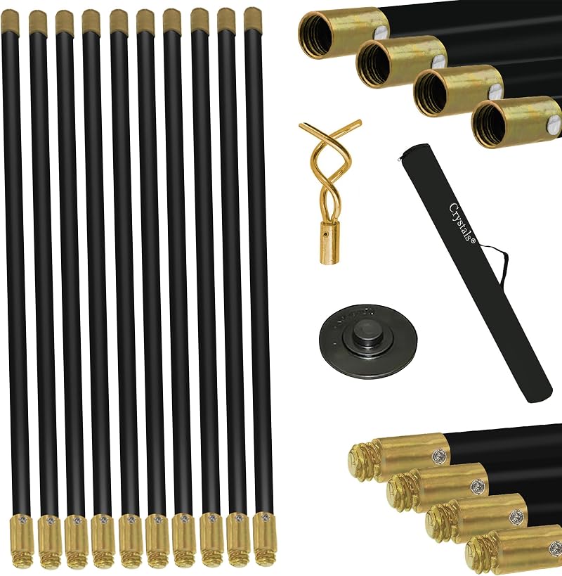 Crystals 12-Piece Drain Rods Set 9.2M Flexible Drainage Rods with Plunger