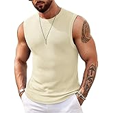 COOFANDY Mens Casual Knitted Tank Tops Crew Neck Sleeveless Muscle T Shirts Summer Beach Tops