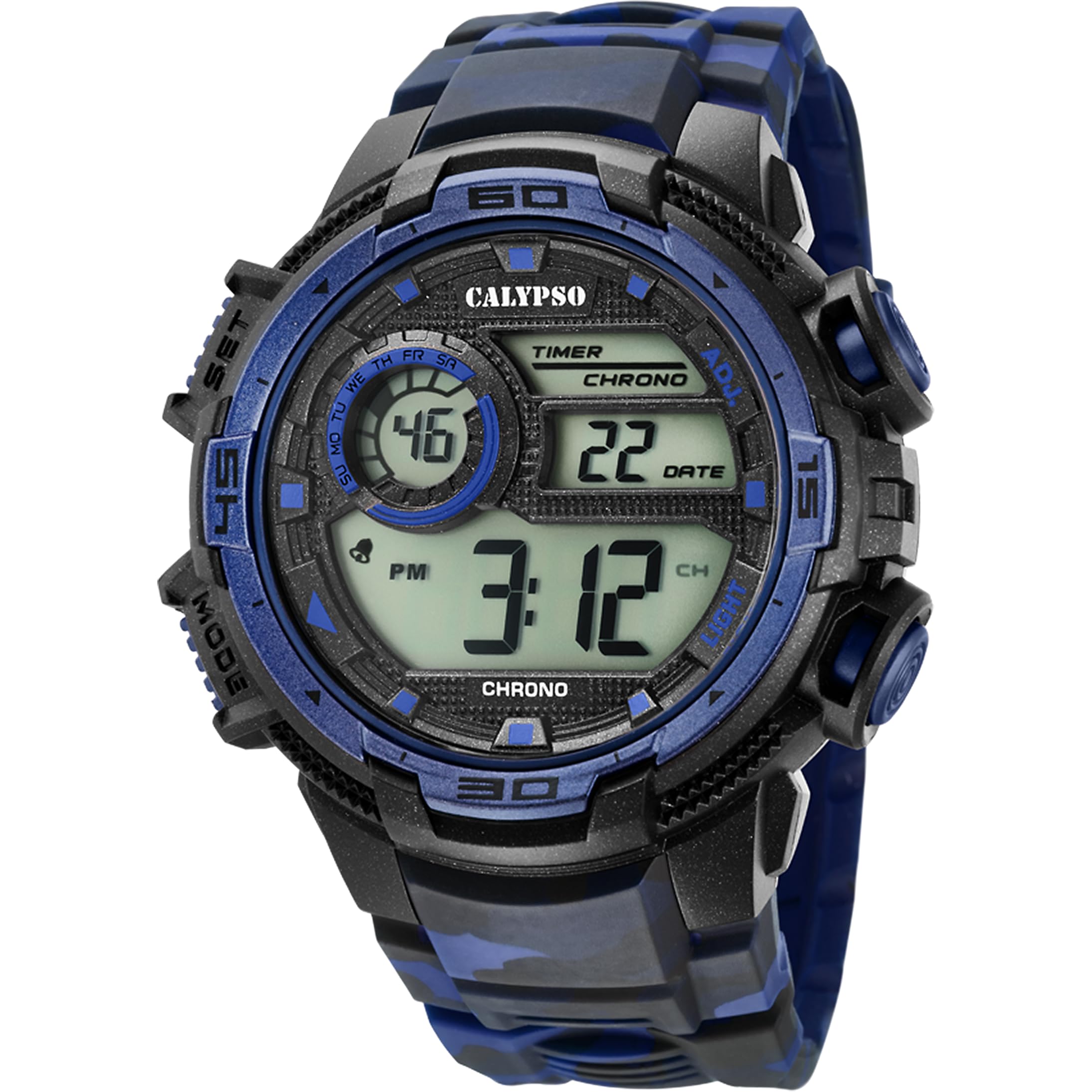 CALYPSO Mens Quartz Watch, Digital Display and Plastic Strap K5723/1