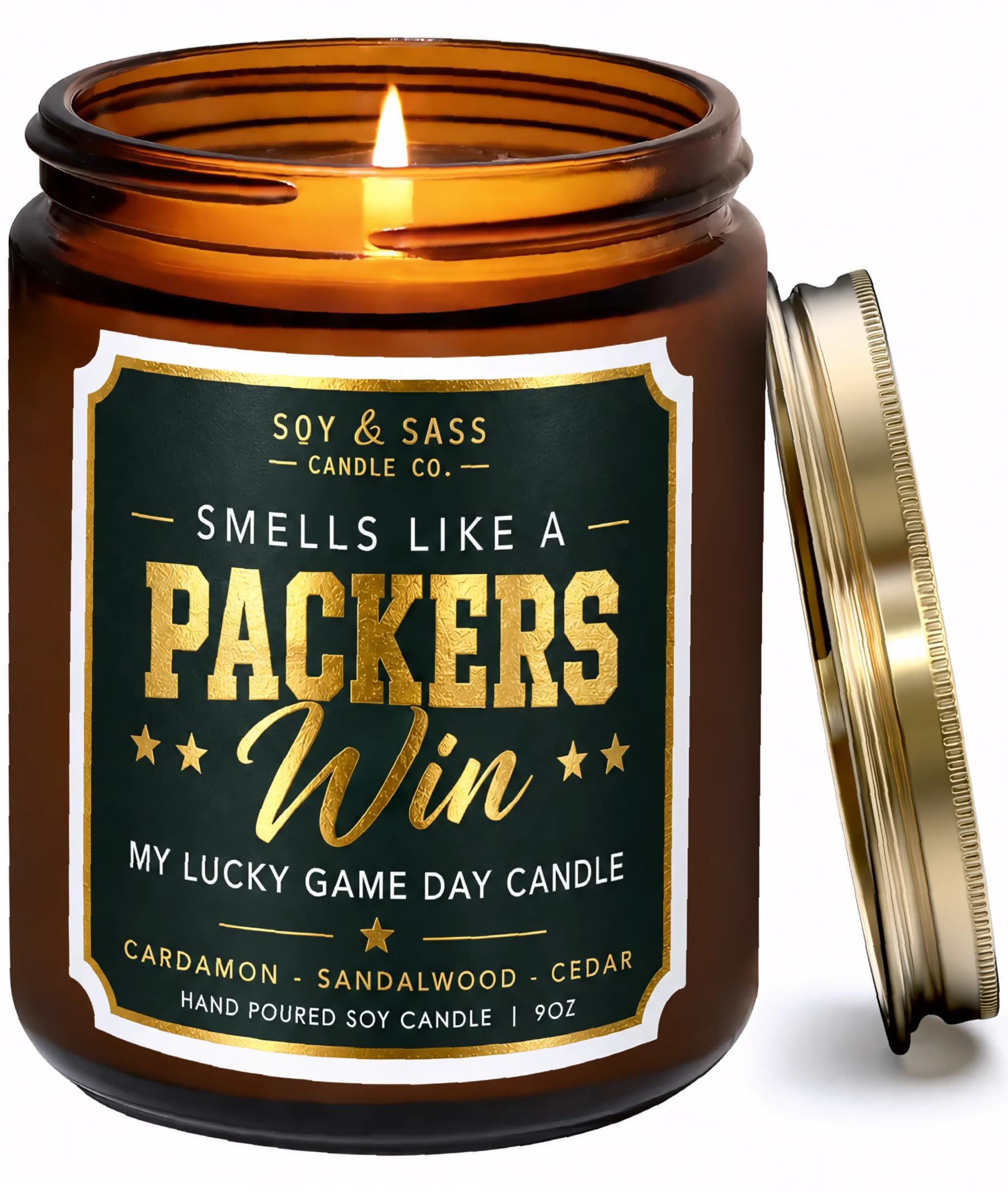 Packers Gifts for Women / Men - Smells like a Packers Win Candle, USA Made | Inspired by Scent of Packers- Black Pepper, Iris