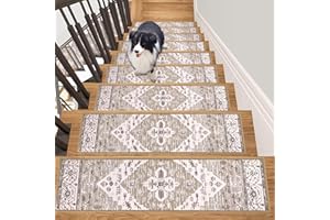 HEBE 8"x30" Carpet Stair Treads Self Adhesive Stair Runner Non Slip Staircase Step Treads Indoor Outdoor Stairway Carpet Reus