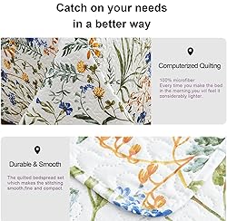 Ycosy Floral Quilt Sets Twin Size Reversible
